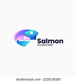 Ilustración del logotipo del vector Estilo de color gradiente de salmón