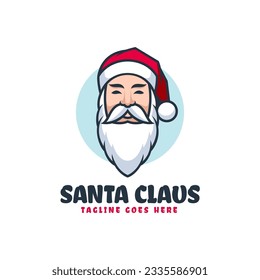 Logo del vector Ilustración Estilo de caricatura de mascota Santa Claus.