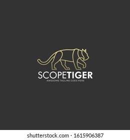 Vector Logo Illustration Scope Tiger Line Art