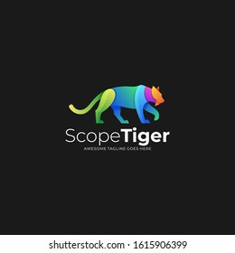 Vector Logo Illustration Scope Tiger Gradient Colorful