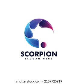 Vector Logo Illustration Scorpion Gradient Colorful Style.