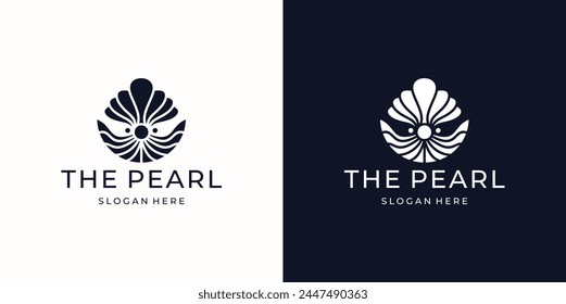 Vector Logo Illustration Shell luxury design Style.