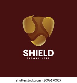 Vector Logo Illustration Shield Gradient Colorful Style.