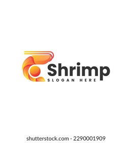 Vector Logo Illustration Shrimp Gradient Colorful Style