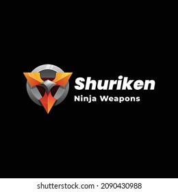 Ilustración del logotipo del vector Estilo de color del degradado de Shuriken.