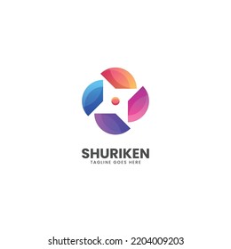 Vektorlogo-Illustration Shuriken Farbverlauf-Stil.
