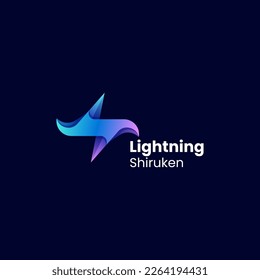 Vector Logo Illustration Shuriken Gradient Colorful Logo