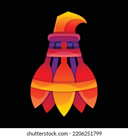 Vektorlogo-Illustrationsstipps-Shuttle und Farbverlauf-Stil
