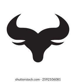 Vector Logo Illustration, silhouette of strong bull