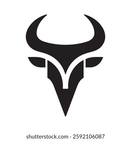 Vector Logo Illustration, silhouette of strong bull