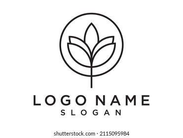 Vektorlogo-Illustration von Simple Artistic Lotus Flower.