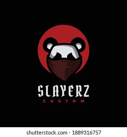 Vector Logo Illustration Slayer Simple Mascot Style.
