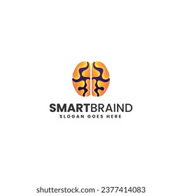 Vector Logo Illustration Smart Brain Gradient Colorful Style