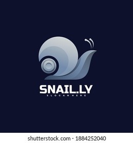 Vector Logo Illustration Snail Gradient Colorful Style.