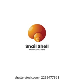Logo Vector Ilustración Estilo de color gradiente de caracol.