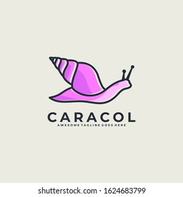 Vector Logo Illustration Snail propagate Line Art