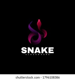 Vector Logo Illustration Snake Gradient Colorful Style.