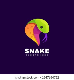 Vector Logo Illustration Snake Gradient Colorful Style.