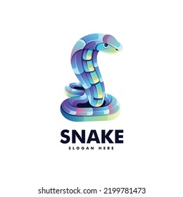 Vector logo illustration Snake gradient colorful style