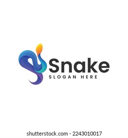Vector Logo Illustration Snake Gradient Colorful Style
