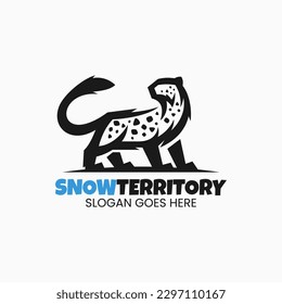 Vektorgrafik-Logo-Illustration Snow Leopard Line Art Style