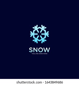 Vector Logo Illustration Snow Line Shape Gradient Colorful