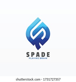 Vector Logo Illustration Spade Gradient Colorful Style
