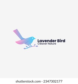 vector logo illustration sparrow gradient colorful style
