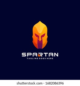 Vector Logo Illustration Spartan Colorful Style.