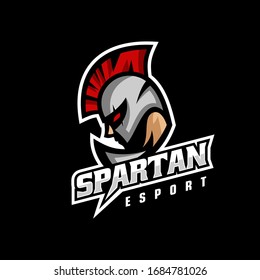 Vector Logo Illustration Spartan E Sport and Sport Style.