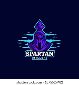 Vector Logo Illustration Spartan E Sport and Sport Style.