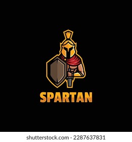 Vector Logo Illustration Spartan E-Sports and Sports Style.