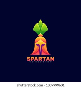 Vektorlogo-Illustration spartanisch. Farbenfroher Stil.
