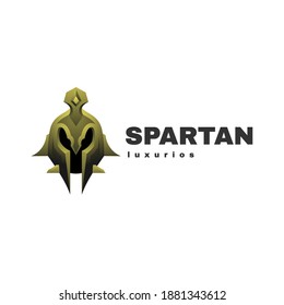 Vector Logo Illustration Spartan Gradient Colorful Style.