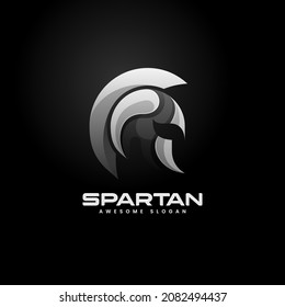Vector Logo Illustration Spartan Gradient Colorful Style.
