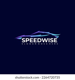 Logotipo vectorial Ilustración Velocidad Sabor Estilo de la línea de degradado