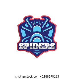 Vector Logo Illustration Spider E Sport and Sport Style.