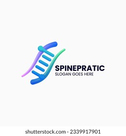 Vector Logo Illustration Spine Gradient Colorful Style
