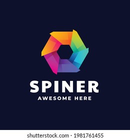 Vector Logo Illustration Spinner Gradient Colorful Style.