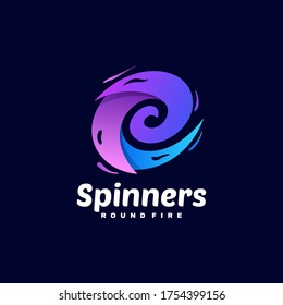 Ilustración de logotipo vectorial Spinners Gradiente de estilo colorido.