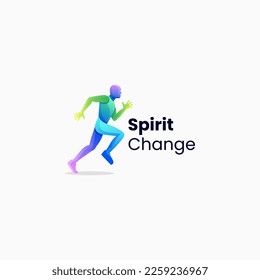 Vector Logo Illustration Spirit Change Gradient Colorful Style.