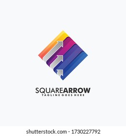 Vector Logo Illustration Square Arrow Gradient Colorful Style