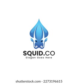 Vector Logo Illustration Squid Gradient Colorful Style