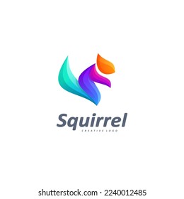 Vector Logo Illustration Squirrel In Colorful Style