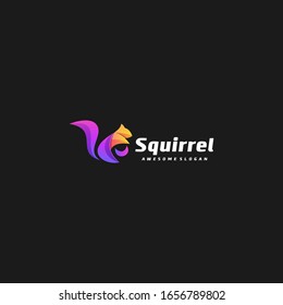 Vector Logo Illustration Squirrel Gradient Colorful Style