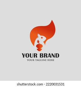 Vector logo illustration squirrel gradient color