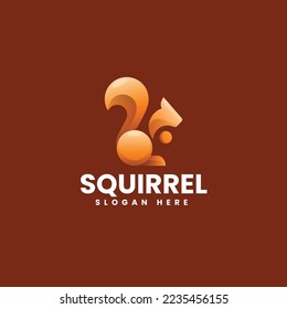 Vector Logo Illustration Squirrel Gradient Colorful Style.