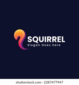 Vector Logo Illustration Squirrel Gradient Colorful Style