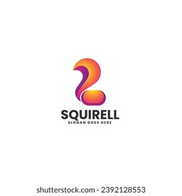 Vector Logo Illustration Squirrel Gradient Colorful Style