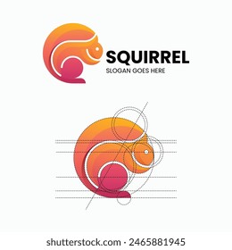 Vector Logo Illustration Squirrel Gradient Colorful Style